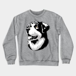 Stunning and Cool Central Asian Shepherd Dog Monochrome and Gold Portrait for Father's Day Crewneck Sweatshirt